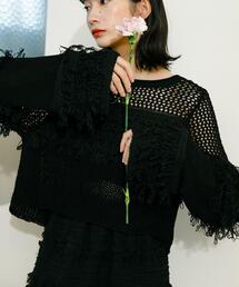 KBF | 2WAYループ編みリボンニット(ニット/セーター)