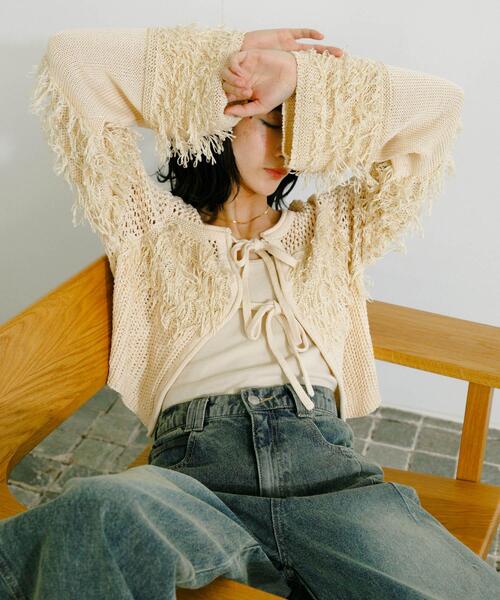 KBF（ケイビーエフ）の「2WAYループ編みリボンニット（ニット/セーター