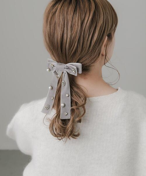 【新品未使用】　新品アレクリポンバレッタ　ベージュ Amazon | 2段リボン バレッタ 大きめ 卒業式 レディース 結婚式