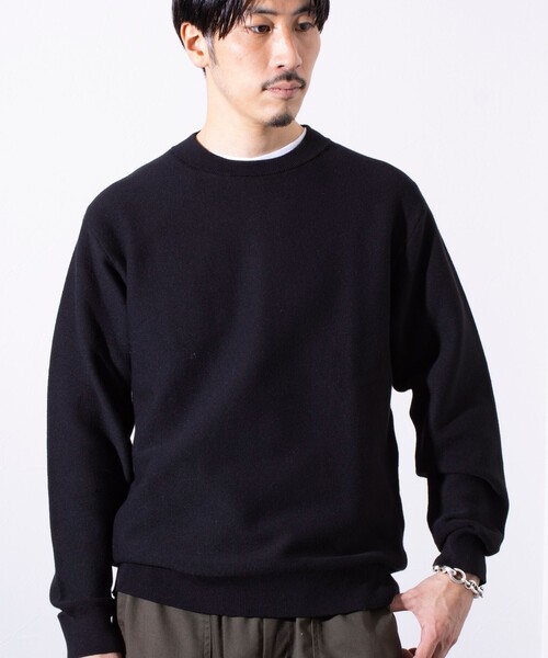 GLOSTER(グロスター)の「【ビジカジ対応】【GLOSTER/グロスター】ガータークルーネック ジャケット用ニット ジャケニット(ニット/セーター・メンズ・アイボリー/ブラック/チャコールグレー/ブルー・S/M/L)」の2枚目の写真