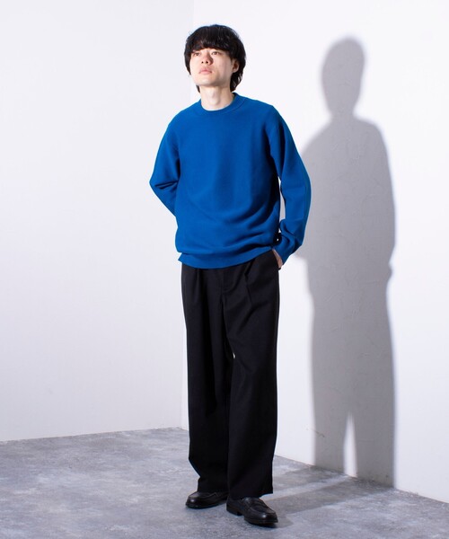 GLOSTER(グロスター)の「【ビジカジ対応】【GLOSTER/グロスター】ガータークルーネック ジャケット用ニット ジャケニット(ニット/セーター・メンズ・アイボリー/ブラック/チャコールグレー/ブルー・S/M/L)」の5枚目の写真