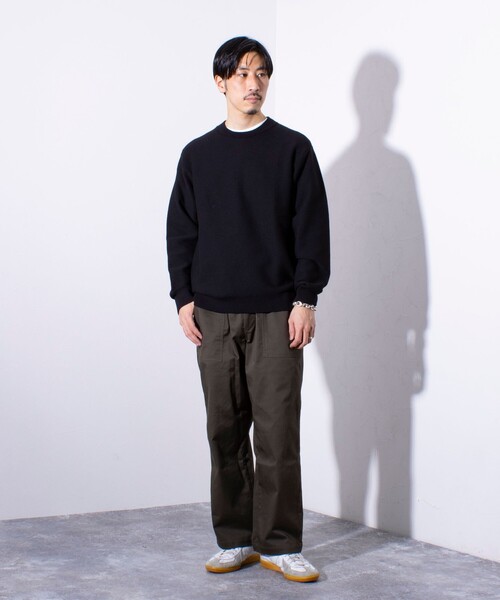 GLOSTER(グロスター)の「【ビジカジ対応】【GLOSTER/グロスター】ガータークルーネック ジャケット用ニット ジャケニット(ニット/セーター・メンズ・アイボリー/ブラック/チャコールグレー/ブルー・S/M/L)」の15枚目の写真