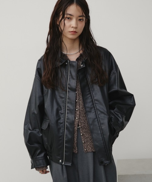 セール】フェイクレザーオーバーブルゾン（ブルゾン）｜Aunt Marie's