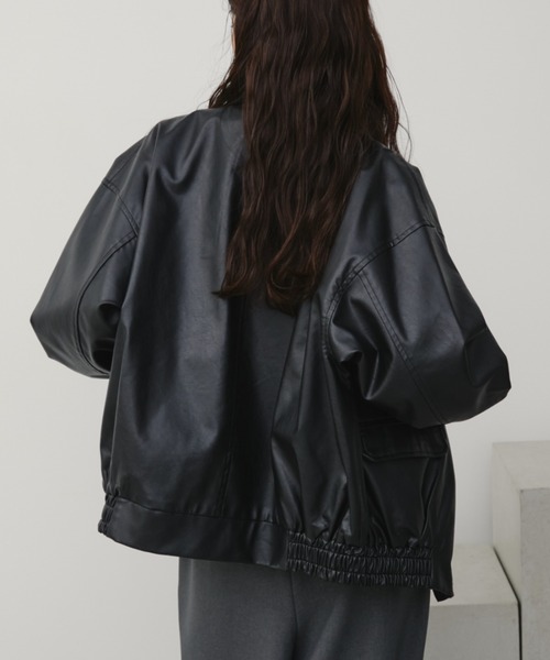 セール】フェイクレザーオーバーブルゾン（ブルゾン）｜Aunt Marie's