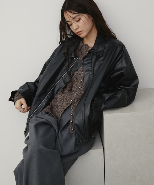 フェイクレザーオーバーブルゾン（ブルゾン）｜Aunt Marie's（アント