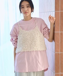 coen | リボンヤーンニットキャミビスチェ(キャミソール)