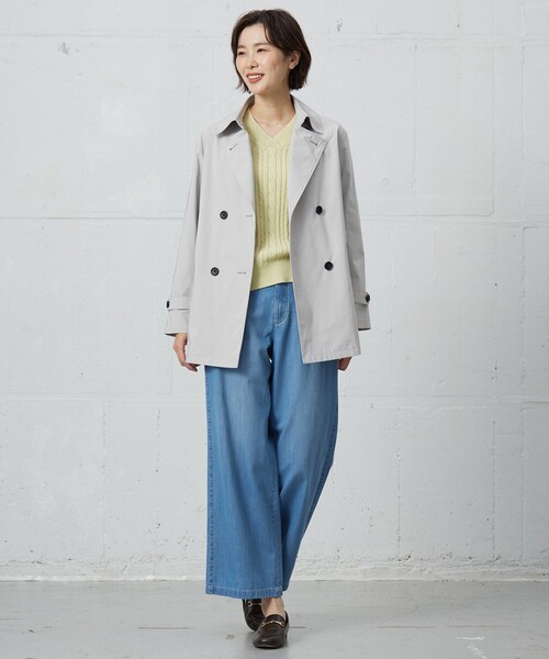 J.PRESS Ladies(J.プレス レディス)の「【洗える】5ozバージラコンパクト デニム セミワイドパンツ(デニムパンツ・レディース・ダルブルー系/ネイビー系・XS/XXS/S)」の10枚目の写真