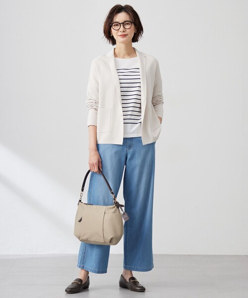 J.PRESS Ladies(J.プレス レディス)の「【洗える】5ozバージラコンパクト デニム セミワイドパンツ(デニムパンツ・レディース・ダルブルー系/ネイビー系・XS/XXS/S)」の13枚目の写真