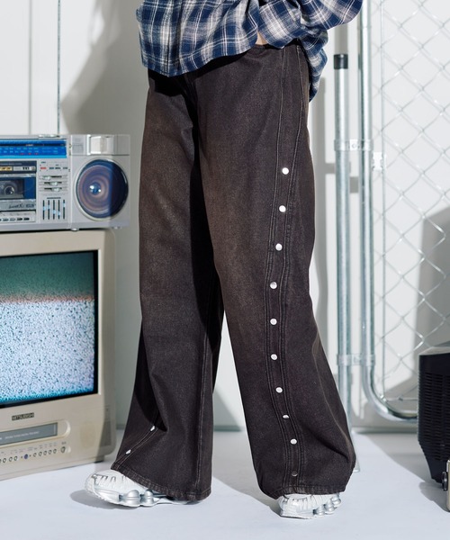 MSG（エムエスジー）の「12ozヴィンテージ加工カーブリベットバギーカーブデニム【UNISEX】（デニムパンツ・メンズ・ブラック/ブルー/ブラウン/レッド・S/M/L/XL）」の14枚目の写真