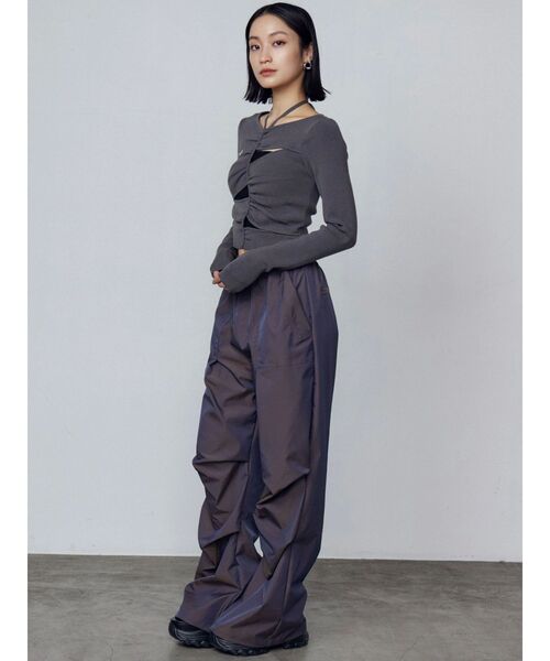 EMODA（エモダ）の「ラスターナイロンタックパンツ（その他パンツ・レディース・ブラック/カーキ/ブラウン・FREE）」の19枚目の写真