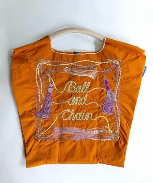 Ball&Chain（ボールアンドチェーン）の「[Ball&Chain]shopping bag-Tassel(M)（エコバッグ/サブバッグ・レディース・ベージュ/ネイビー/オレンジ・M）」の6枚目の写真