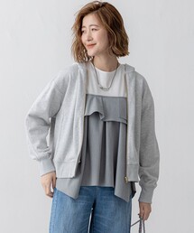 【VERY3月号掲載/洗える】コットンテリー ジップアップ フーディー