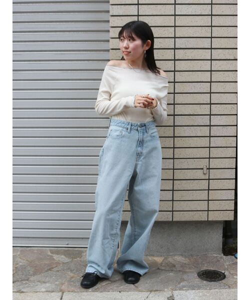 セール】オフショルデザインロングスリーブTee（Tシャツ