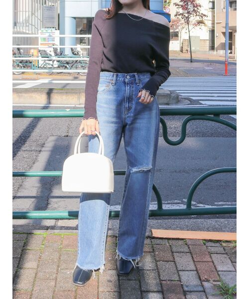 Ungrid(アングリッド)の「オフショルデザインロングスリーブTee(Tシャツ/カットソー・レディース・アイボリー/ブラック/ブラウン・FREE)」の17枚目の写真
