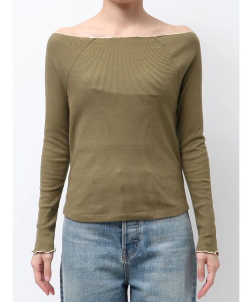 Ungrid(アングリッド)の「オフショルデザインロングスリーブTee(Tシャツ/カットソー・レディース・アイボリー/ブラック/ブラウン・FREE)」の14枚目の写真