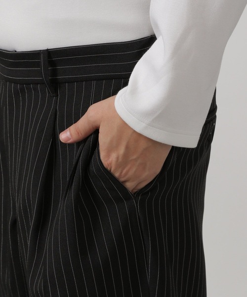 LAKOLE(ラコレ)の「ストライプワイドパンツ / 289309(スラックス・メンズ・ネイビー/ブラック・MEDIUM/LARGE)」の3枚目の写真