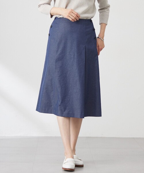 J.PRESS(ジェイプレス)の「【洗える】リネンツイル Aライン スカート(スカート・レディース・カーキ系/ベージュ系/ネイビー系・T13/T17/T15)」の3枚目の写真