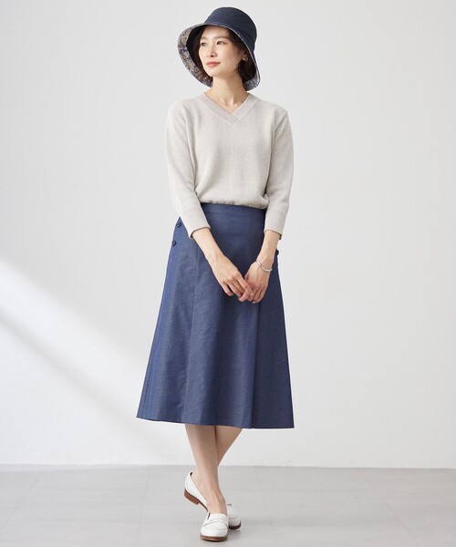 J.PRESS(ジェイプレス)の「【洗える】リネンツイル Aライン スカート(スカート・レディース・カーキ系/ベージュ系/ネイビー系・T13/T17/T15)」の13枚目の写真