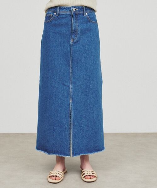 cloenc（クロエンス）の「【マシンウォッシュ】コットンデニムスカート（デニムスカート・レディース・ブルー/ブルー系その他・02/01/03）」の6枚目の写真