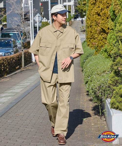 GTAドローコードイージーパンツ茶色！春夏物！ Dickies/ディッキーズ ライトT/Cツイル ドローコード イージー