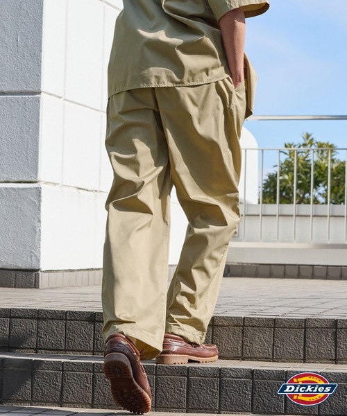 GTAドローコードイージーパンツ茶色！春夏物！ Dickies/ディッキーズ ライトT/Cツイル ドローコード イージー