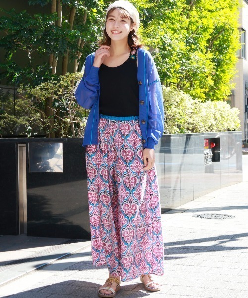 チチカカ（チチカカ）の「オリエンタルプリントワイドパンツ（その他パンツ・レディース・オレンジ/ベージュ/パープル・FREE）」の5枚目の写真