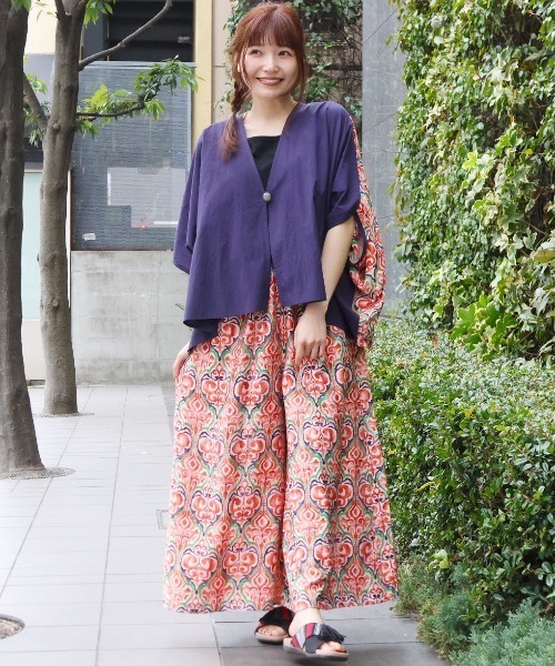 チチカカ（チチカカ）の「オリエンタルプリントワイドパンツ（その他パンツ・レディース・オレンジ/ベージュ/パープル・FREE）」の6枚目の写真