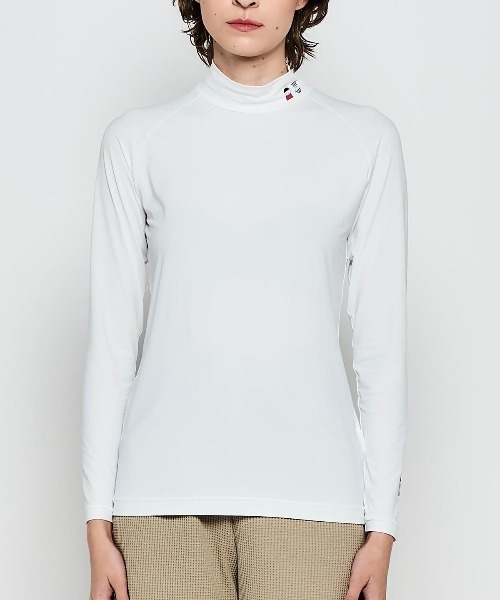 Picone CLUB（ピッコーネクラブ）の「UV冷却ネックポイントプルオーバー（Tシャツ/カットソー・レディース・ホワイト/ブラック・S/M/L）」の13枚目の写真