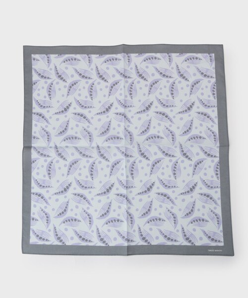 TAKEO KIKUCHI（タケオキクチ）の「アーカイブプリントハンカチ（ハンカチ/ハンドタオル・メンズ・ダークグレー/ライトオレンジ系/アイボリー・00）」の4枚目の写真