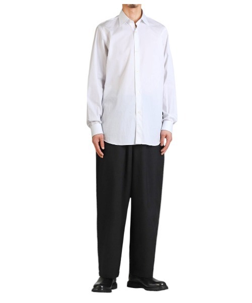 marka（マーカ）の「marka / マーカ：COCOON WIDE EASY PANTS - 2/72 washer wool tropical -：M25A-12PT01C[COR]（スラックス・メンズ・ブラック系その他/ネイビー・1(S)/2(M)）」の16枚目の写真