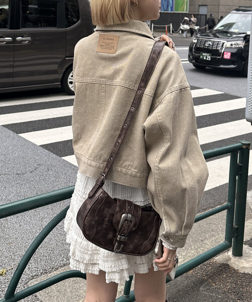 w closet（ダブルクローゼット）の「【３色展開】ショートGジャン（デニムジャケット・レディース・ブルー/ブルー系その他/ベージュ・FREE）」の8枚目の写真