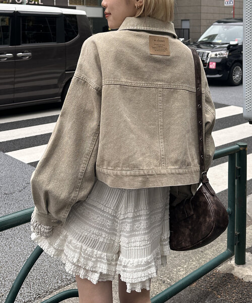 w closet（ダブルクローゼット）の「【３色展開】ショートGジャン（デニムジャケット・レディース・ブルー/ブルー系その他/ベージュ・FREE）」の9枚目の写真