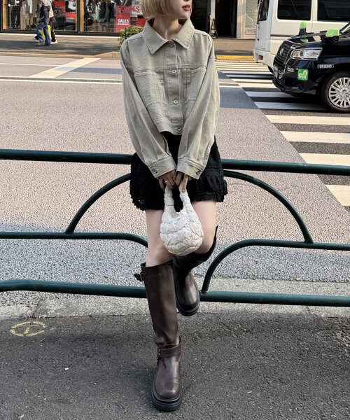 w closet（ダブルクローゼット）の「【３色展開】ショートGジャン（デニムジャケット・レディース・ブルー/ブルー系その他/ベージュ・FREE）」の10枚目の写真