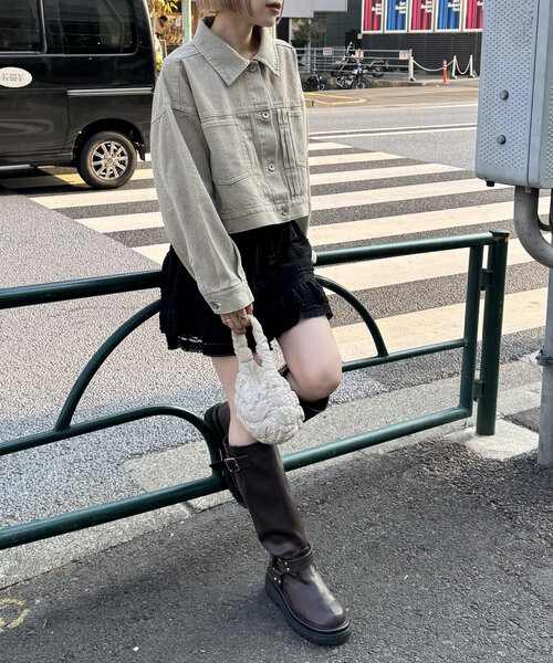 w closet（ダブルクローゼット）の「【３色展開】ショートGジャン（デニムジャケット・レディース・ブルー/ブルー系その他/ベージュ・FREE）」の11枚目の写真