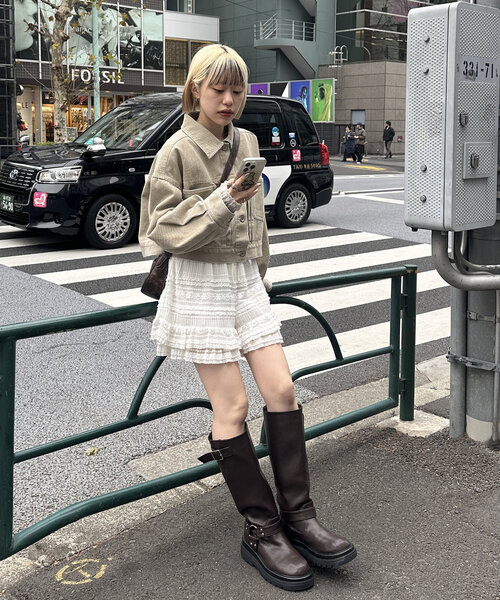 w closet（ダブルクローゼット）の「【３色展開】ショートGジャン（デニムジャケット・レディース・ブルー/ブルー系その他/ベージュ・FREE）」の13枚目の写真