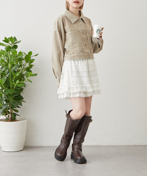 w closet（ダブルクローゼット）の「【３色展開】ショートGジャン（デニムジャケット・レディース・ブルー/ブルー系その他/ベージュ・FREE）」の17枚目の写真