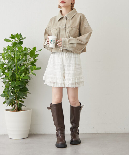 w closet（ダブルクローゼット）の「【３色展開】ショートGジャン（デニムジャケット・レディース・ブルー/ブルー系その他/ベージュ・FREE）」の18枚目の写真