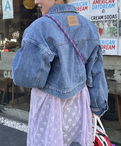 w closet（ダブルクローゼット）の「【３色展開】ショートGジャン（デニムジャケット・レディース・ブルー/ブルー系その他/ベージュ・FREE）」の22枚目の写真