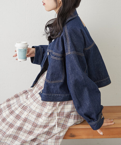 セール】【春アウター/3色展開】ショートGジャン（デニム