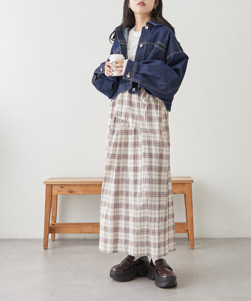 w closet（ダブルクローゼット）の「【３色展開】ショートGジャン（デニムジャケット・レディース・ブルー/ブルー系その他/ベージュ・FREE）」の4枚目の写真