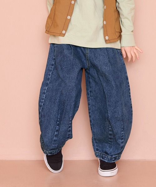 MARKEY'S(マーキーズ)の「デニムコクーンタックパンツ(デニムパンツ・キッズ・ブルー・90/100/110/120/130/140/150)」の1枚目の写真