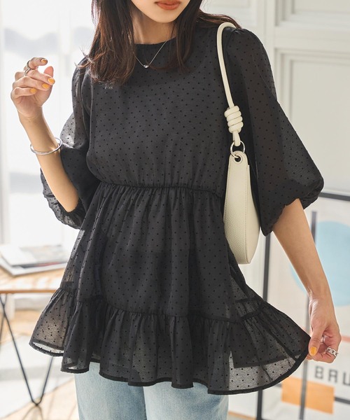 KOBE LETTUCE(コウベレタス)の「シアードットティアードブラウス(シャツ/ブラウス・レディース・ホワイト/ブラック/ベージュ・M)」の15枚目の写真
