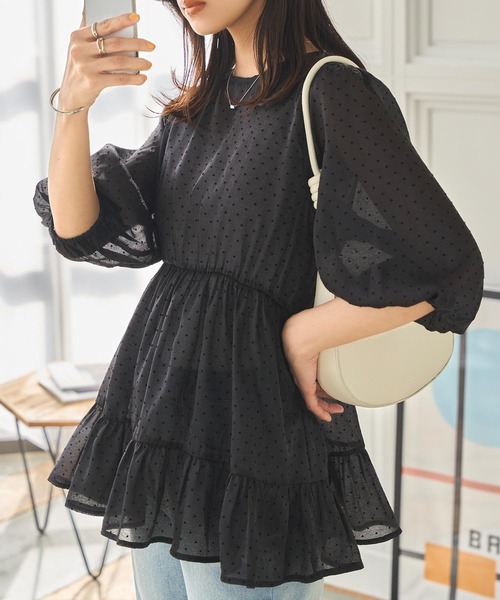 KOBE LETTUCE(コウベレタス)の「シアードットティアードブラウス(シャツ/ブラウス・レディース・ホワイト/ブラック/ベージュ・M)」の16枚目の写真