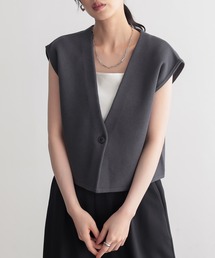 for/c（フォーシー）の「[新色追加]スウェットライクショートジレ【サスティナブル】（ベスト）」