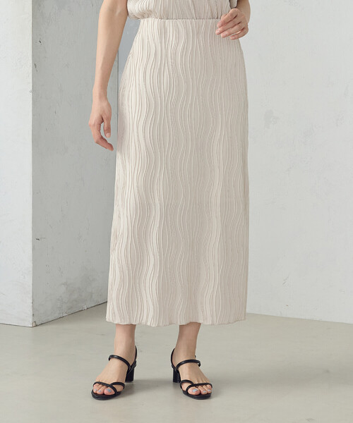 COMME CA ISM（コムサイズム）の「ストレッチプリーツ ナロースカート / セットアップ対応（スカート・レディース・ブルー/アイボリー/ブラック・MEDIUM/LARGE）」の3枚目の写真