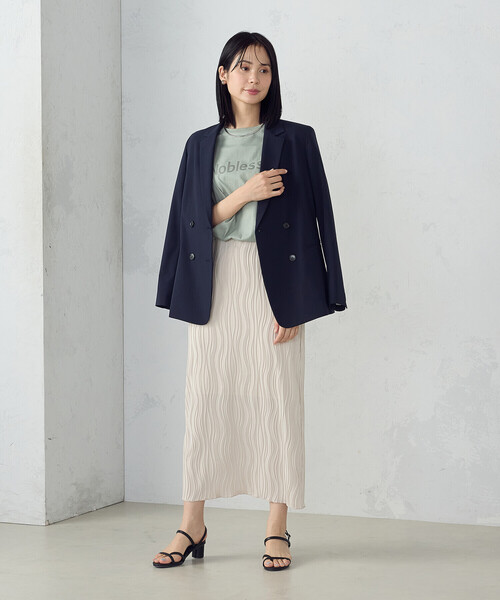 COMME CA ISM（コムサイズム）の「ストレッチプリーツ ナロースカート / セットアップ対応（スカート・レディース・ブルー/アイボリー/ブラック・MEDIUM/LARGE）」の6枚目の写真