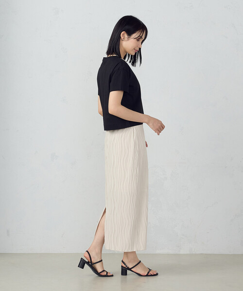 COMME CA ISM（コムサイズム）の「ストレッチプリーツ ナロースカート / セットアップ対応（スカート・レディース・ブルー/アイボリー/ブラック・MEDIUM/LARGE）」の8枚目の写真