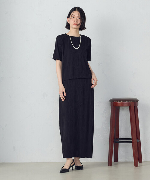 COMME CA ISM（コムサイズム）の「ストレッチプリーツ ナロースカート / セットアップ対応（スカート・レディース・ブルー/アイボリー/ブラック・MEDIUM/LARGE）」の14枚目の写真