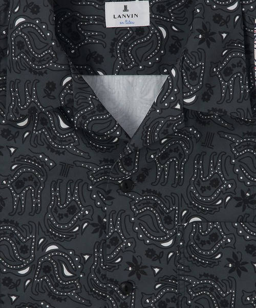 LANVIN en Bleu（ランバンオンブルー）の「【LANVIN en Bleu ESSENTIAL】Jeuneurs / ”アルベール” オールオーバープリント ブロッキング オープンカラー 半袖シャツ（シャツ/ブラウス・メンズ・ダークグレー・MEDIUM/LARGE/X-LARGE）」の3枚目の写真