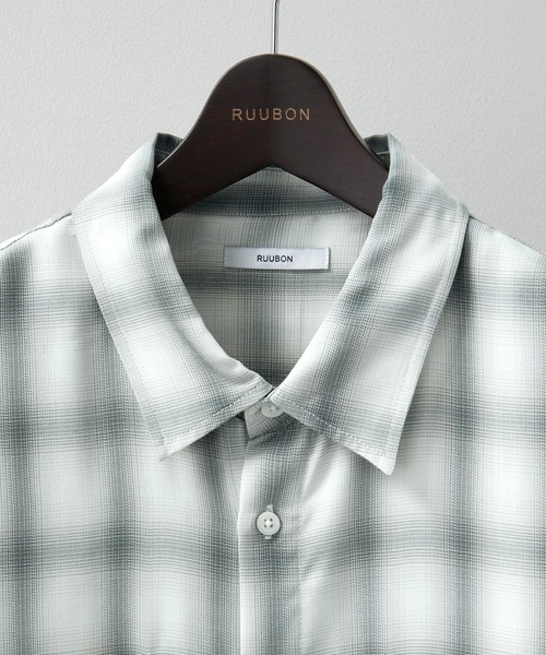RUUBON(ルーボン)の「【RUUBON】double pocket box shirt / ダブルポケットボックスシャツ(シャツ/ブラウス・メンズ・ブラック系1/グレー系1/ブルー系1/チャコールグレー・S/M/L)」の9枚目の写真